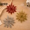 Three Dimensional Snowflake Hanging Ornaments 3Pcs Christmas Tree Snowflakes Ornaments, 10cm Glitter Plastic Holiday Party Decor for Decorations