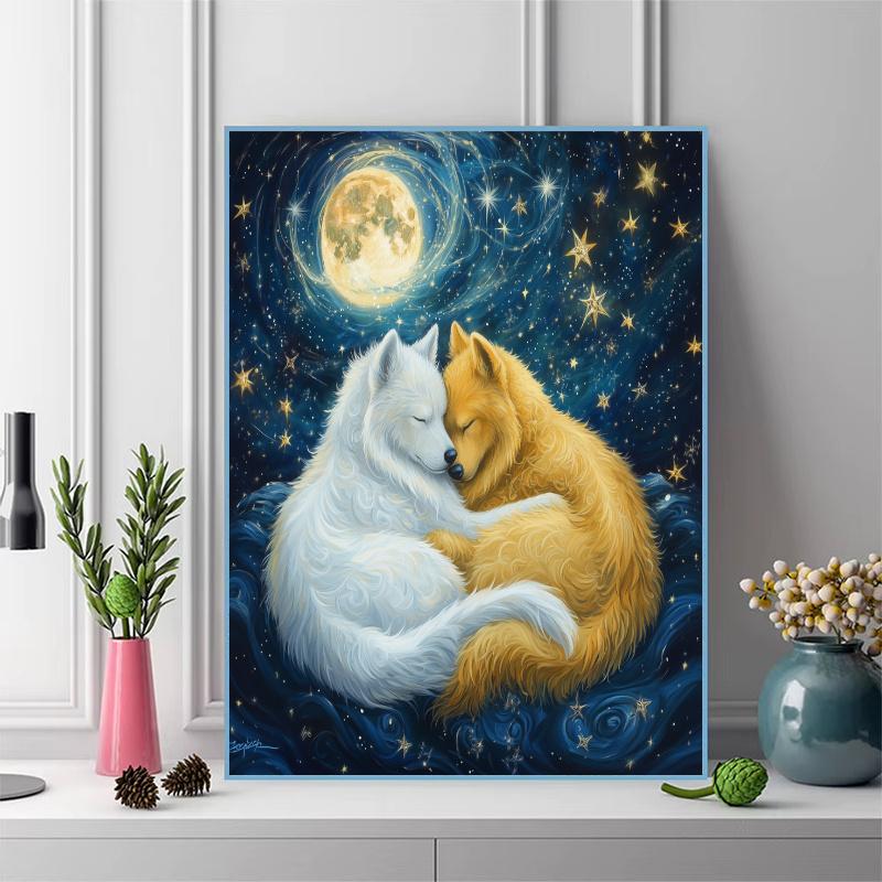 Two Samoyeds Pattern 3pcs 100% Round Full Drill 5D DIY Diamond Painting Embroidery Cross Stitch Rhinestone Décor