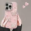 Wrist Bracelet Phone Case for For Iphone 1 16 14 Plus 11 12 13 14 16 Pro Max Glitter Heart Pearl Diamond Camera Protector Cover