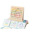 Holz-Geoboard mit Gummibändern Formpuzzle mit Musterkarten Grafisches Lernspielzeug Geschenke für Geburtstag Kinder Kinder Festival