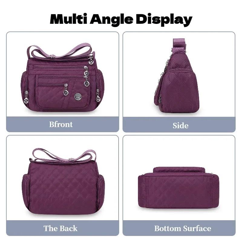 Borsa a tracolla da donna di grande capacità impermeabile resistente all'usura con tasche multiple per pendolarismo e tempo libero all'aperto