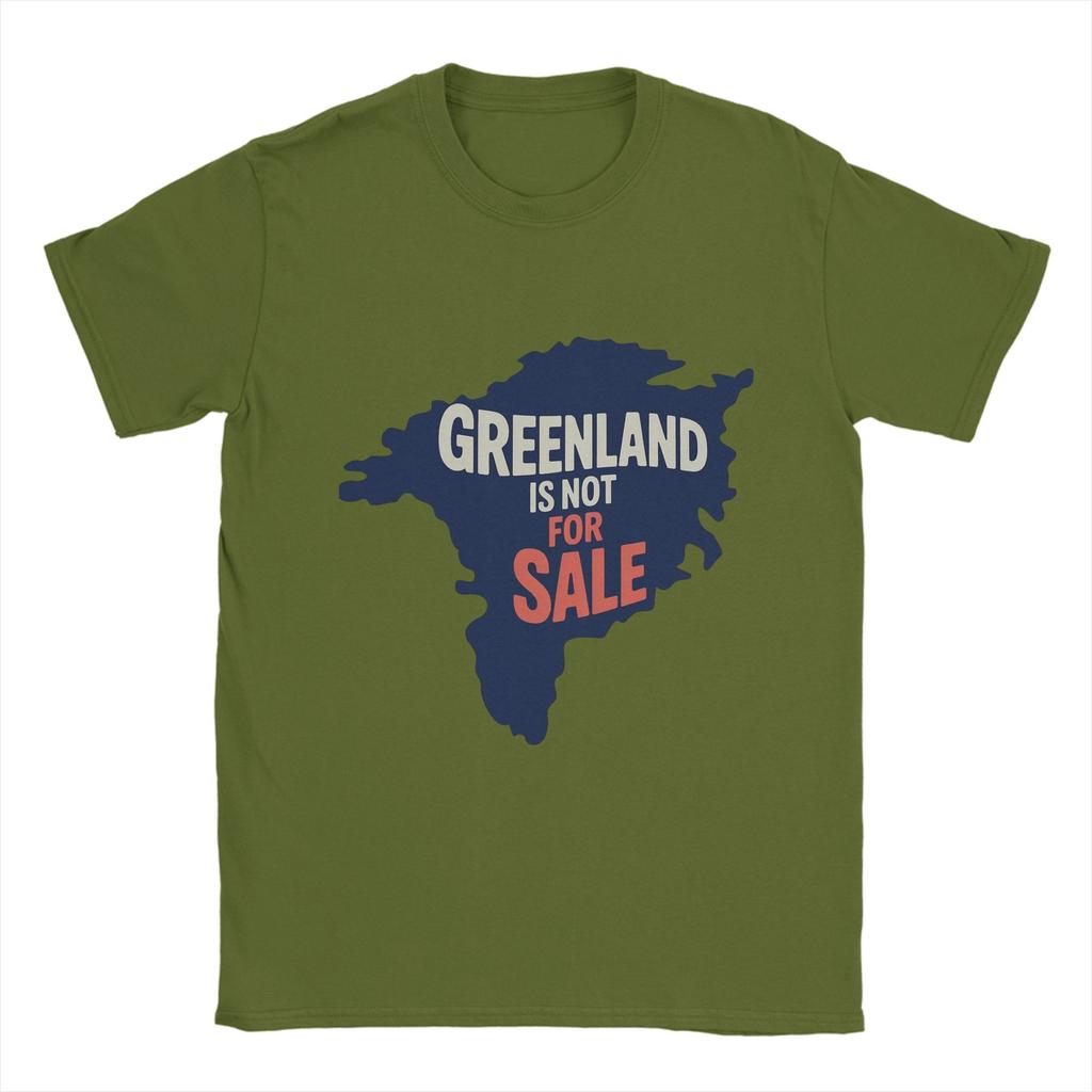 Greenland is Not For Sale  T Shirt Men's  100% Cotton Casual T-Shirts O Neck  Tees Short Sleeve Clothes Summer