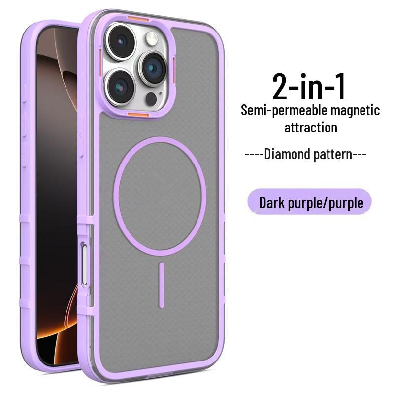 

Plaid Magnetic iPhone 16 Case, Compatible with Apple 15/14, Frosted 13/12, Semi-transparent 17pm. iPhone 16 Pro Max