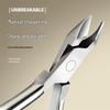 Professional D501 Stainless Steel Cuticle Nippers: Easy Hangnail and Dead Skin Removal, Double-Pronged Scissors for Manicures