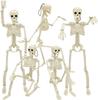 40CM Halloween Simulation Skeleton Hanging Plastic Human Skull Skeleton Can Stand Joints Movable Party Horror Props