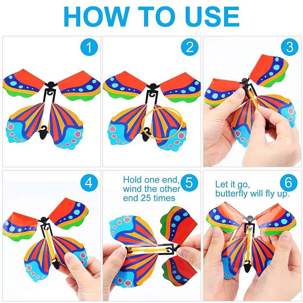 kids Powered Plastic Flying in the Book Magic Tricks Card Magic Toy Flying Butterfly
