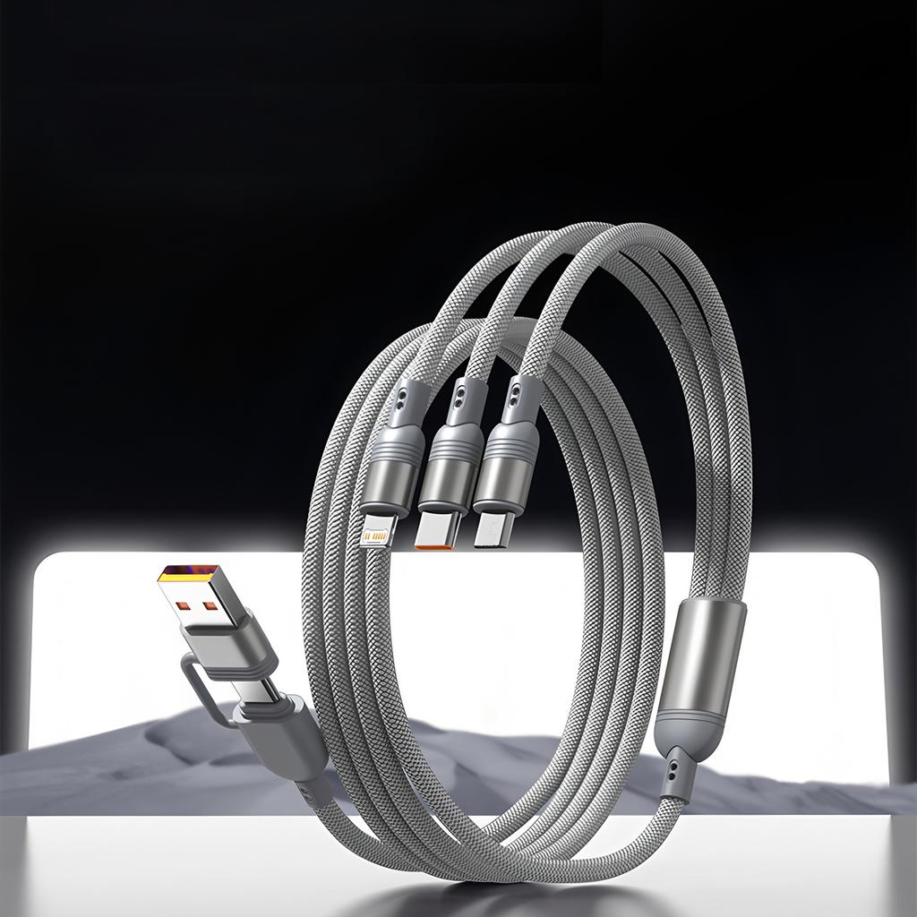 1.2M Charging Cable 3 In 1 USB Type C Charger Cord MultiPort Micro Cable For iPhone 15 14 13 12 Samsung Galaxy Xiaomi Redmi