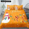 Merry Christmas King Queen Duvet Red Cartoon Santa Car Animals Bedding Set for Children Boy Girl Happy Holiday Theme Quilt Cover