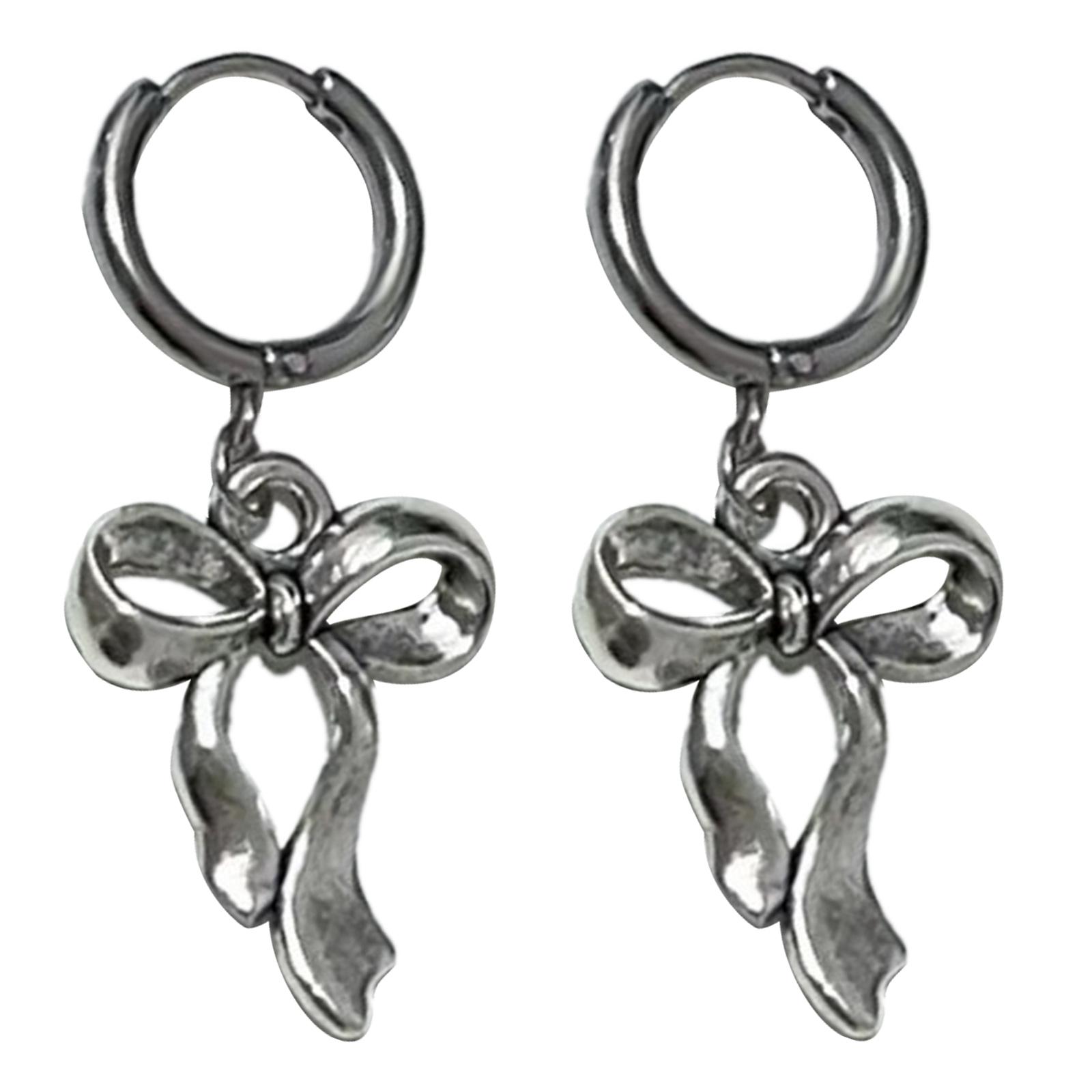 Fashion Pendant Earring Sweet Cool Bowknot/Thread Star Dangle Earrings Elegant Small Hoop Earrings Party Jewelry