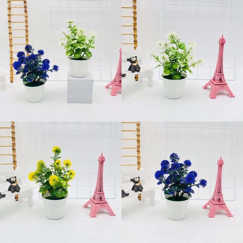 Artificial Lilac Flower Plant Pot For Office Decor With Realistic Plastic Blooming Gift For Home And Garden