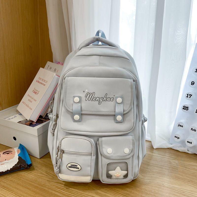 

Japanese Multi-Compartment Large Capacity Schoolbag Female Casual Travel Backpack Junior High School Girls High School Student Computer Backpack Light blue backpack