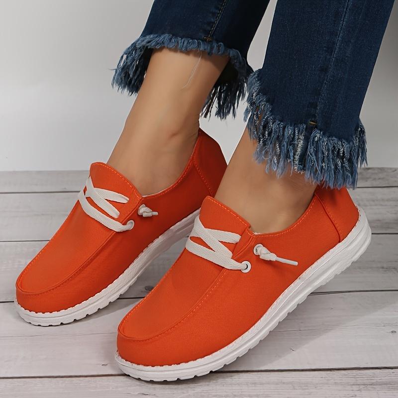 Orange Color Loafers Casual Slip-On Shoes