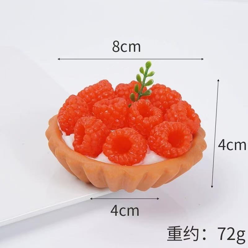 Simulation Fruit Egg Tart Fake Mango Raspberry Cake Model French Bread Desserts Ornaments Bakery Window Display Samples Photogra