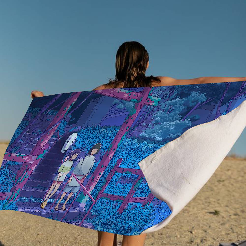 S-Spirited Away Beach Towel Colorful Bath Towels For Girl Microfiber Quick Dry Sand Free Beach Yoga Spa Gym Pool
