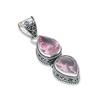 Amazing Pink Kunzite Gemstone Silver Pendant in 925 Sterling Silver - Handmade Pear Design, Everyday Wear Jewelry Engagement Gift