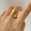 Anillo creativo Chencui irregular chapado en oro de 18 quilates para mujer