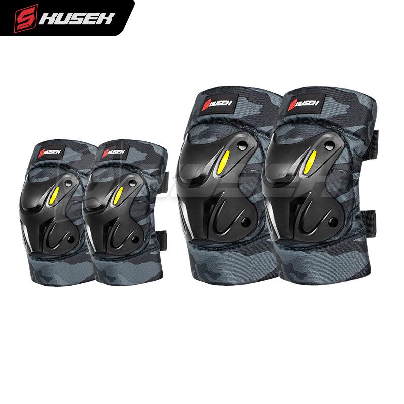 Equipo a Prueba de Viento para Motociclismo y Ciclismo de Cuatro Estaciones: Rodilleras y coderas con protección anticollisión