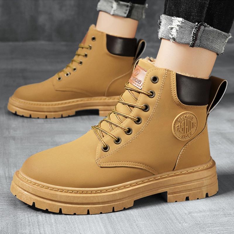 Fashion Winter Men's Boots Fashion High Top Casual Ankle Boot Plush Warm Snow Boots Outdoor Non Slip Platform Boots for Men Botas Hombre