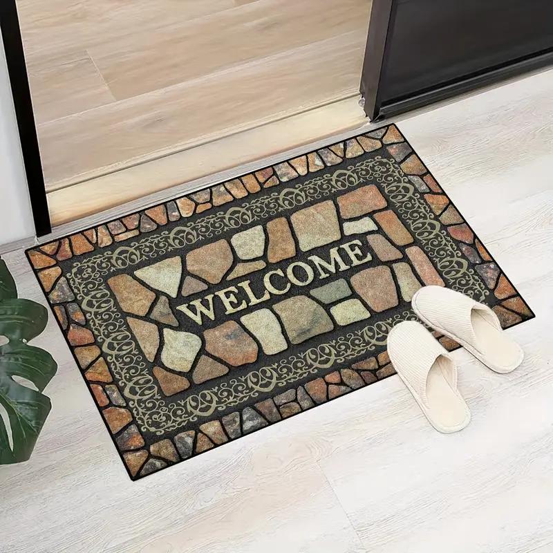Pattern Welcome Door Mat Anti Slip Floor Mat Indoor and Outdoor Entrance Carpet Home Decoration Skid Resistant Carpet