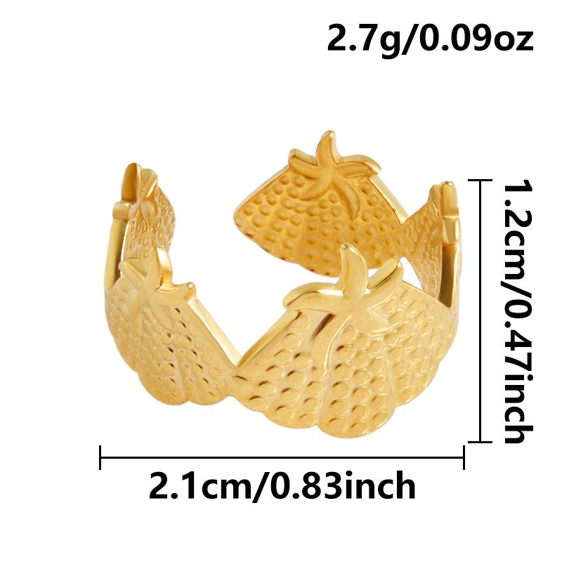 Real Gold Plated Sea Animal Ring Open Adjustable Stainless Steel Rings For Women Men Accessories PVD Ocean Beach Jewelry Anillos