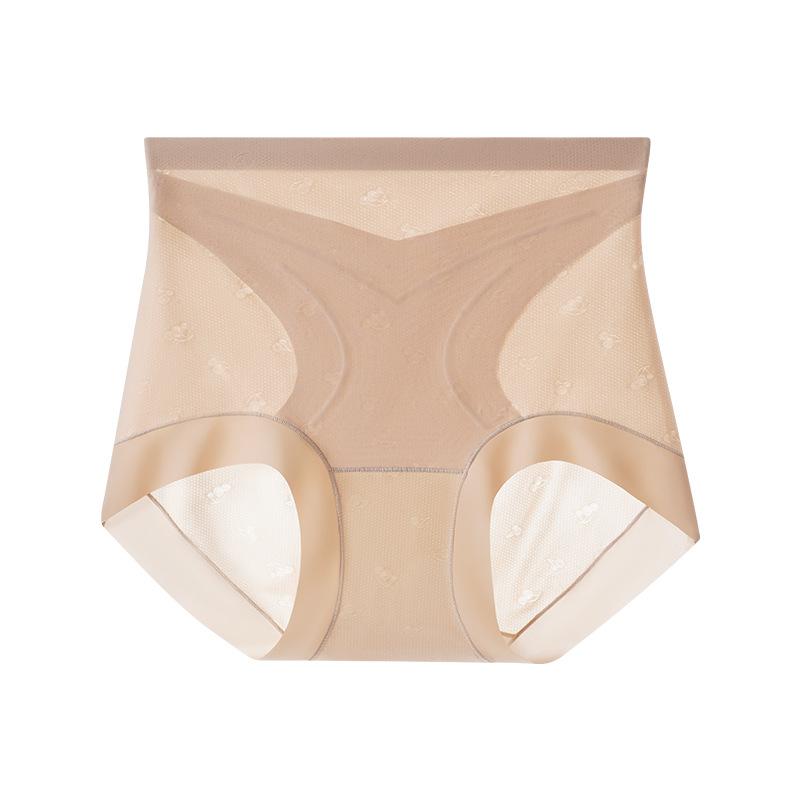 

Large Size Women Summer Antibacterial No Scar Abdominal High Waist Hip Briefs 3XL тілесний