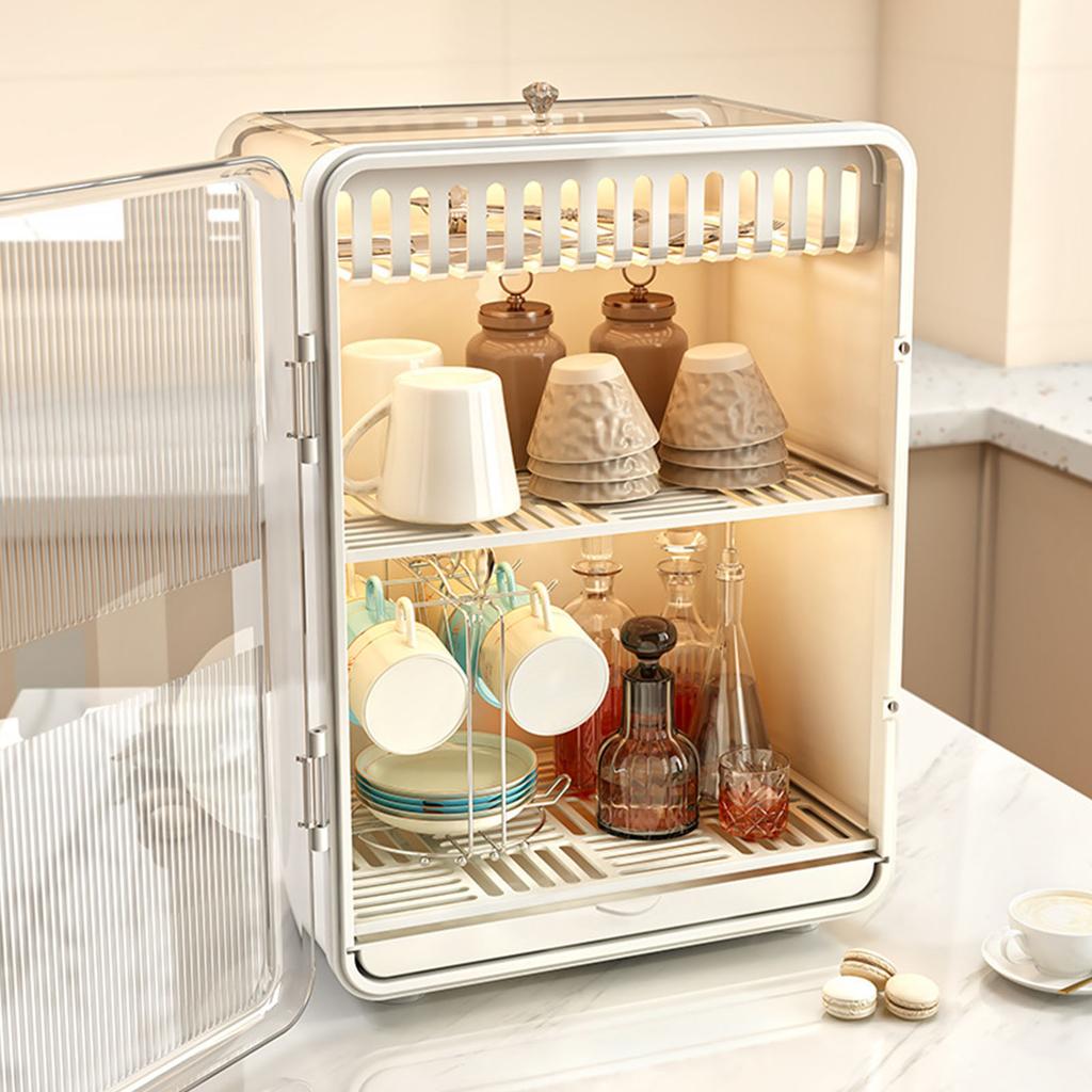 Dustproof Cup Tea Set Storage Box Household Transparent Desktop Water Cup Tea Cup Draining Rack