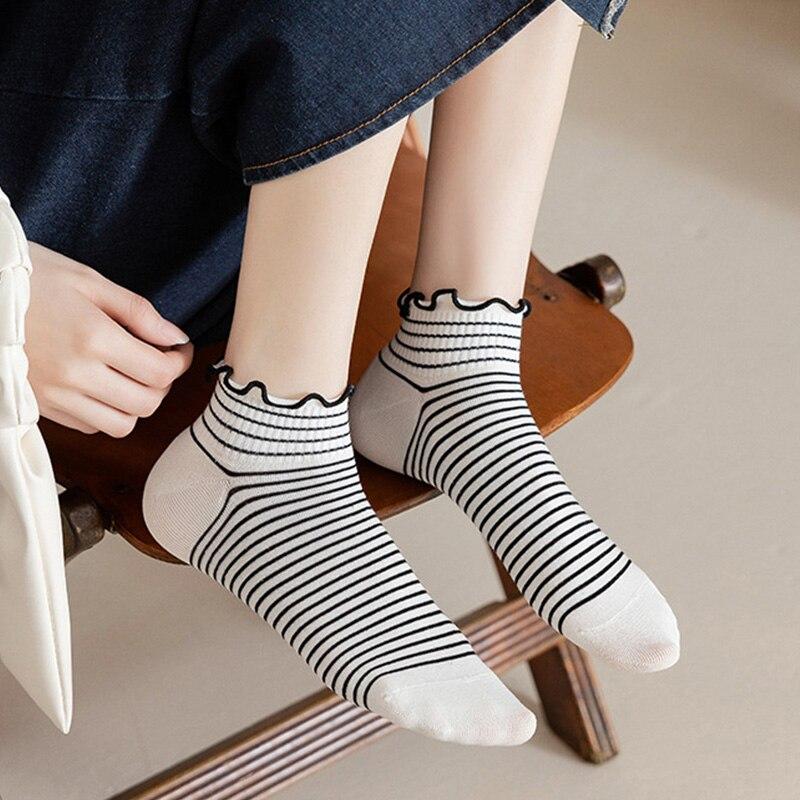 Xiaomi 5 PairsWomens Socks Spring Snd Summer Thin Ins Fashion Casual Cute Japanese Boat Socks Student Lace Female Socks