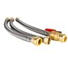 F3/4 Easy Installation Flexible Bendable Braided Stainless Steel Supply Line Strong Durable Water Heater Connector