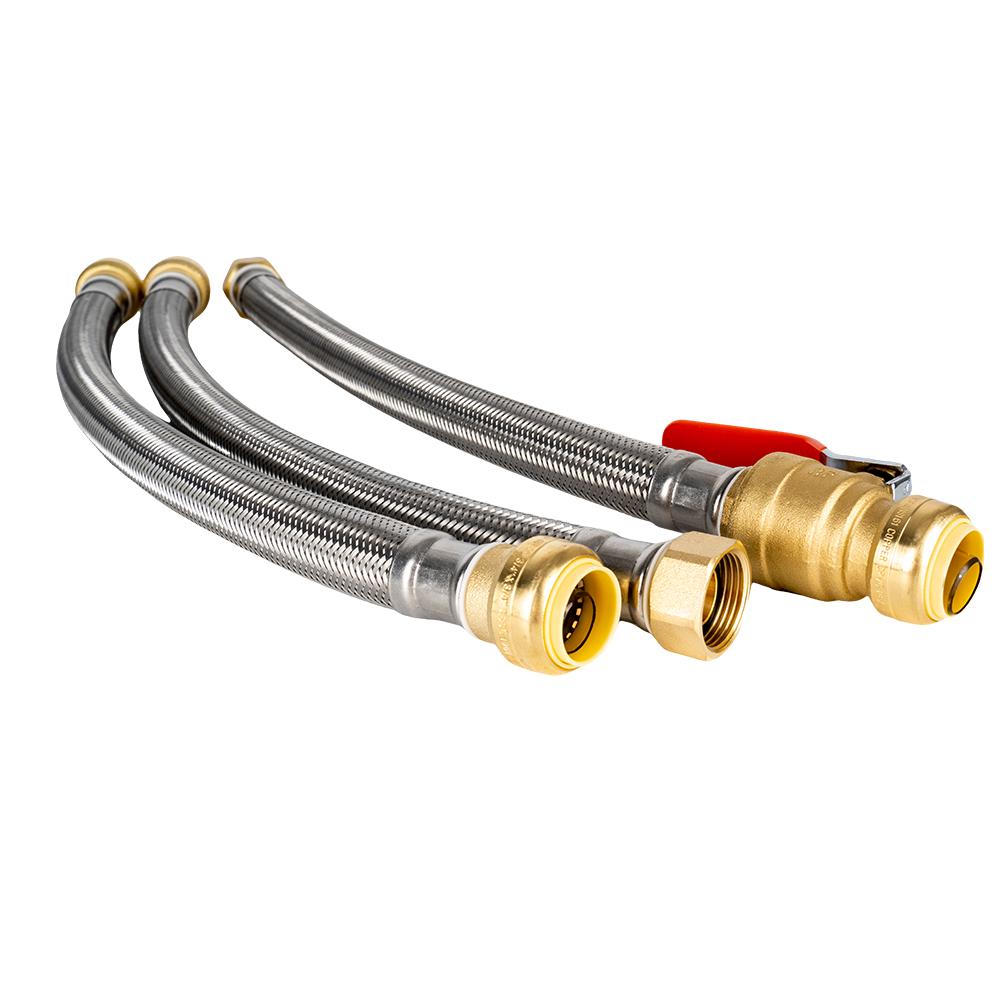 F3/4 Easy Installation Flexible Bendable Braided Stainless Steel Supply Line Strong Durable Water Heater Connector