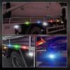 LED Side Marker Chrome High for and Set of White Lamps, 6-LED, Frame, Compact, Universal, Brightness, Waterproof, 12V/24V Compatible, Trucks, Vans,