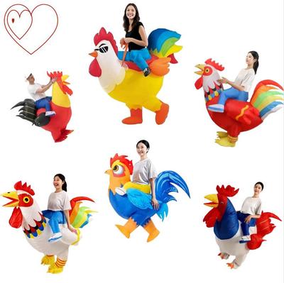 Halloween Rooster Inflatable Costume with Glasses
