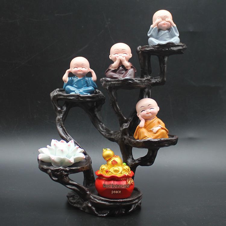 Zen Monk Figurine Ornament for Home Decor - Perfect for Living Room, Office, or Gift Displays