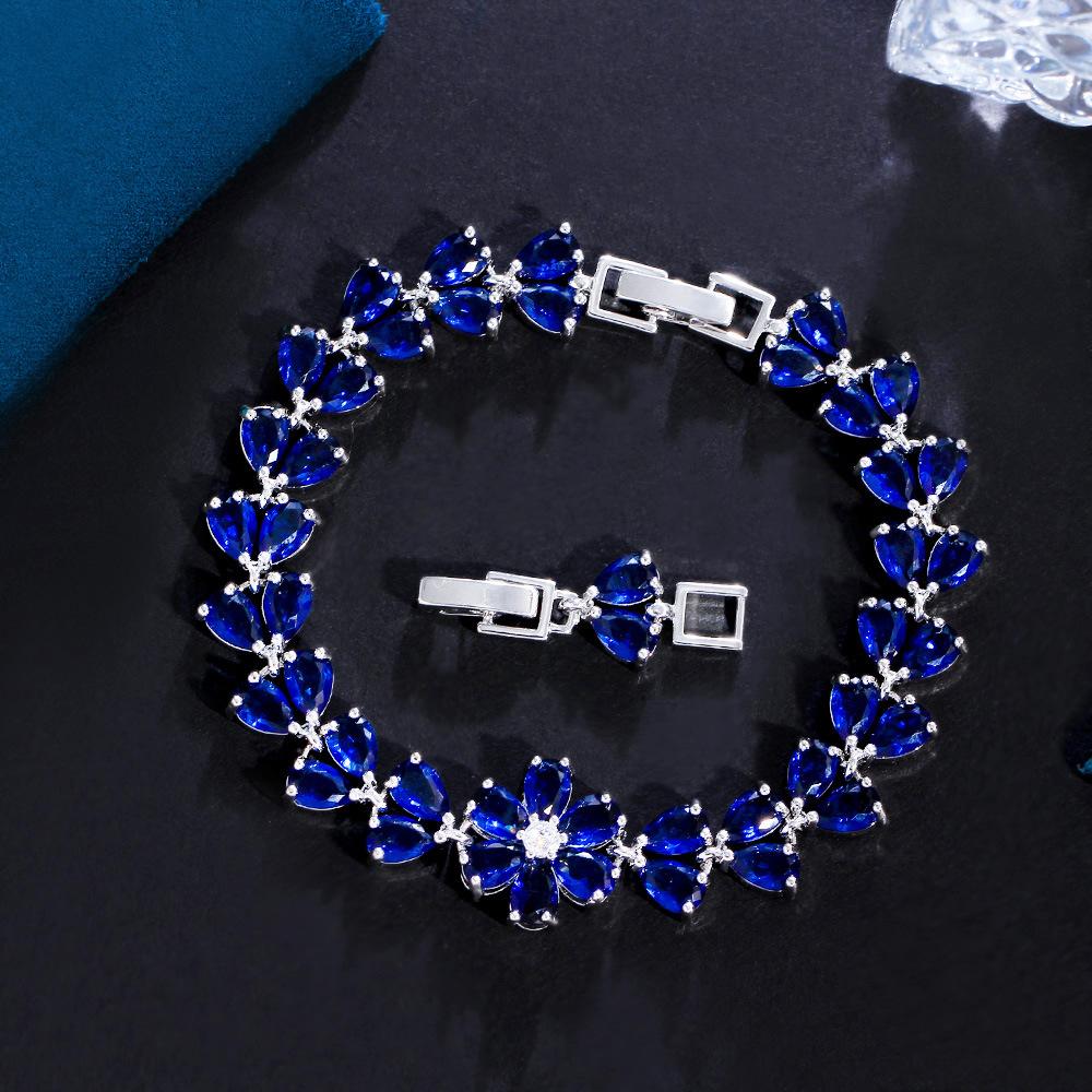 Mehrfarbig Optional Kupfer Eingelegte Zirkonia Schmuck Kreatives Blumenarmband Schmuck