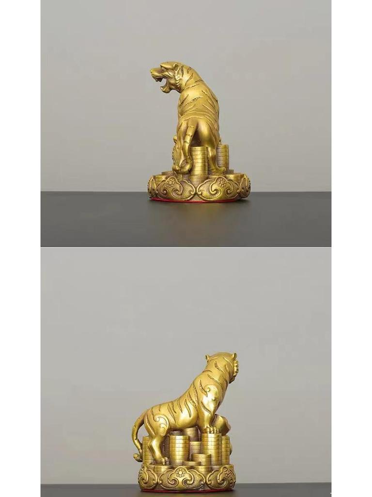 Complete Set of Brass and Copper Chinese Zodiac Ornaments: Rat, Ox, Tiger, Rabbit, Dragon, Snake, Horse, Sheep, Monkey, Rooster, Dog, Pig.
