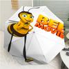 Bee Movie Print Automatic Umbrella, 8 Rib Iron Frame, Plastic Handle, Suitable for Outdoor Travel &Daily , Ideal Gift