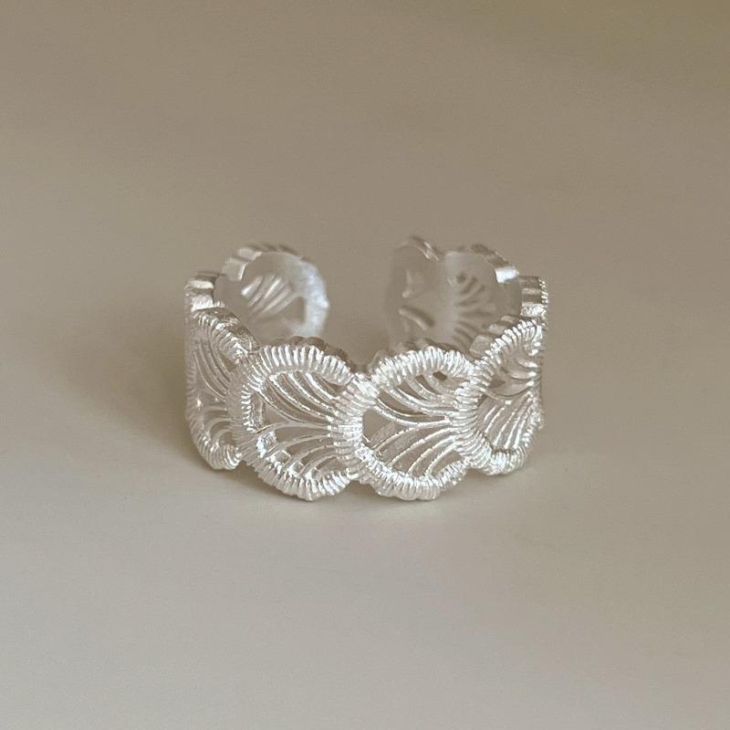 Anello Semplice Retrò Industria Pesante Argento Sterling 925 da Donna Senso di Alta Gamma Lusso Leggero Coreano Ins Vento Freddo Design di Nicchia Gioielleria