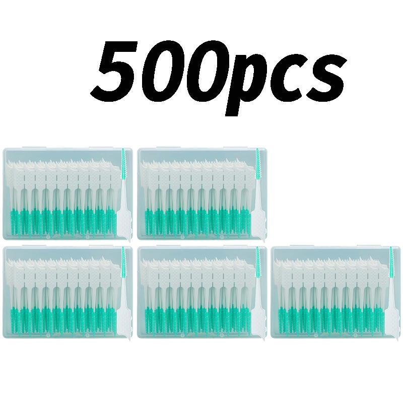 20/500pcs Disposable Soft Rubber Interdental Brush Teeth Cleaning Tool Dental Cleaning Between Toothbrush Oral Hygiene Care Tool