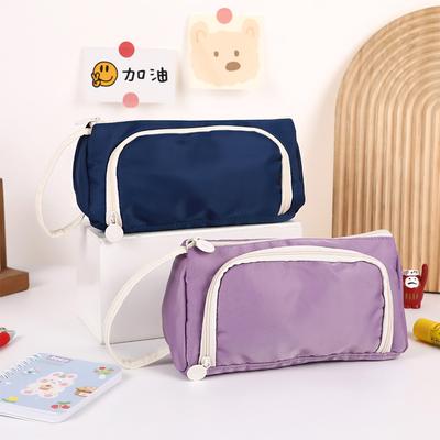 Kawaii Malá Čerstvá Jednofarebná Puzdro na Ceruzky Veľká Kapacita Šikmé Okienko Študentský Ins Štýl Multifunkčné Úložné Puzdro na Ceruzky