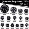Polyhedral Dice Set of 15, including 100-sided and 100-sided Dice, D3-D100 Spherical RPG Dice, Polyhedral Dice for Tabletop Games, Board Games, RPGs,