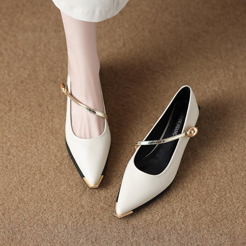 73598-6 Low-heeled beautiful pointed-toed single shoes for women's spring and autumn 2025 This year's popular fashion temperament autumn shoes