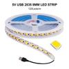 DC 5V USB LED Strips 2835 120Leds/m White Warm White Led Strip Light TV Background Lighting 3mm 5mm 8mm Tape Home Decor Lamp
