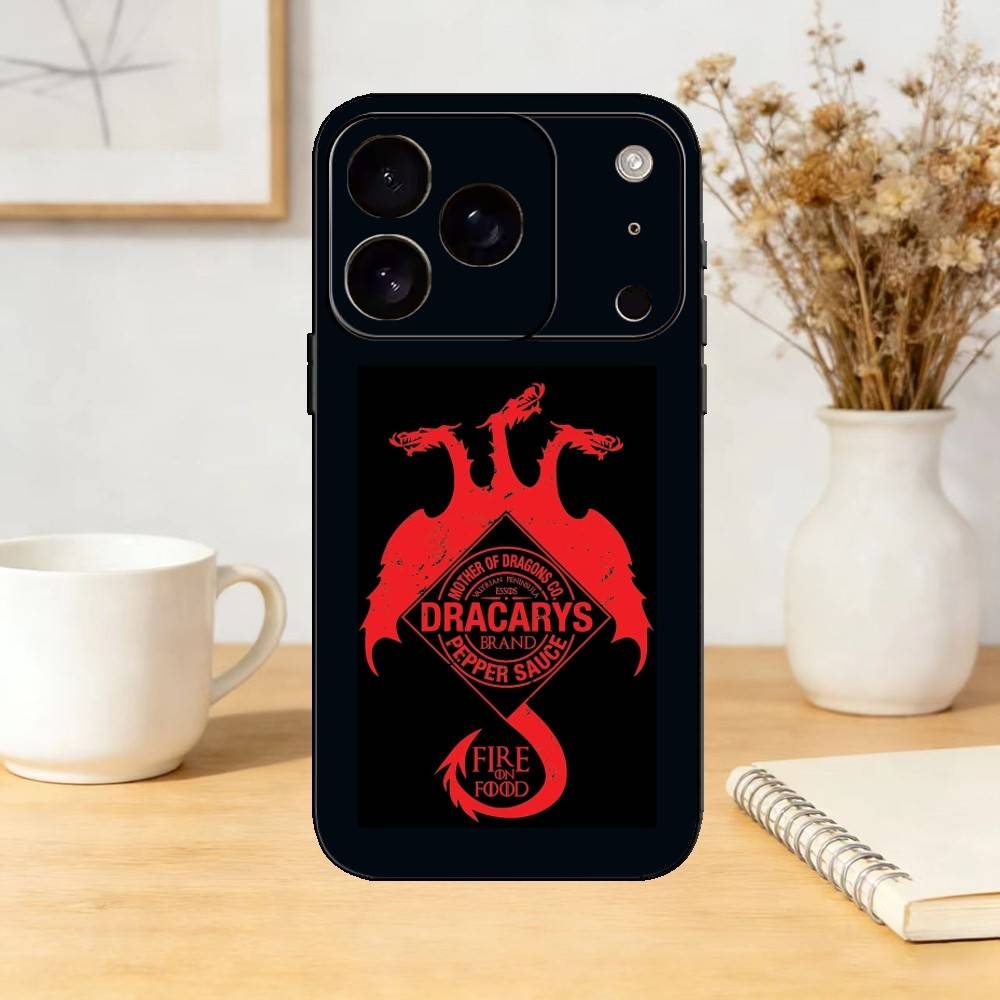 T-Targaryan Dracary Logo Phone Case Silicone black Soft For IPhone 17,16,15,14,13,12,11,SE,Plus Pro Max