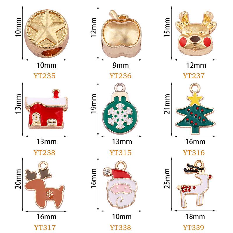 YT zinc alloy oil dripping small pendant, bracelet pendant, Christmas zinc alloy small size pendant