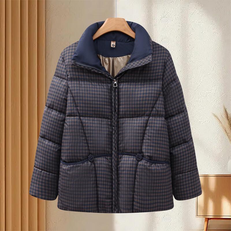 Women's Plus Size Plaid Winter Padded Jacket
