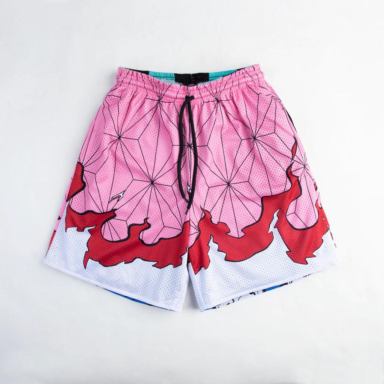

Аниме шорты для мужчин и женщин Demon Slayer 3D Print Gym Shorts Quick Dry Casual Short Pangts To Fitness Workout Running Summer S