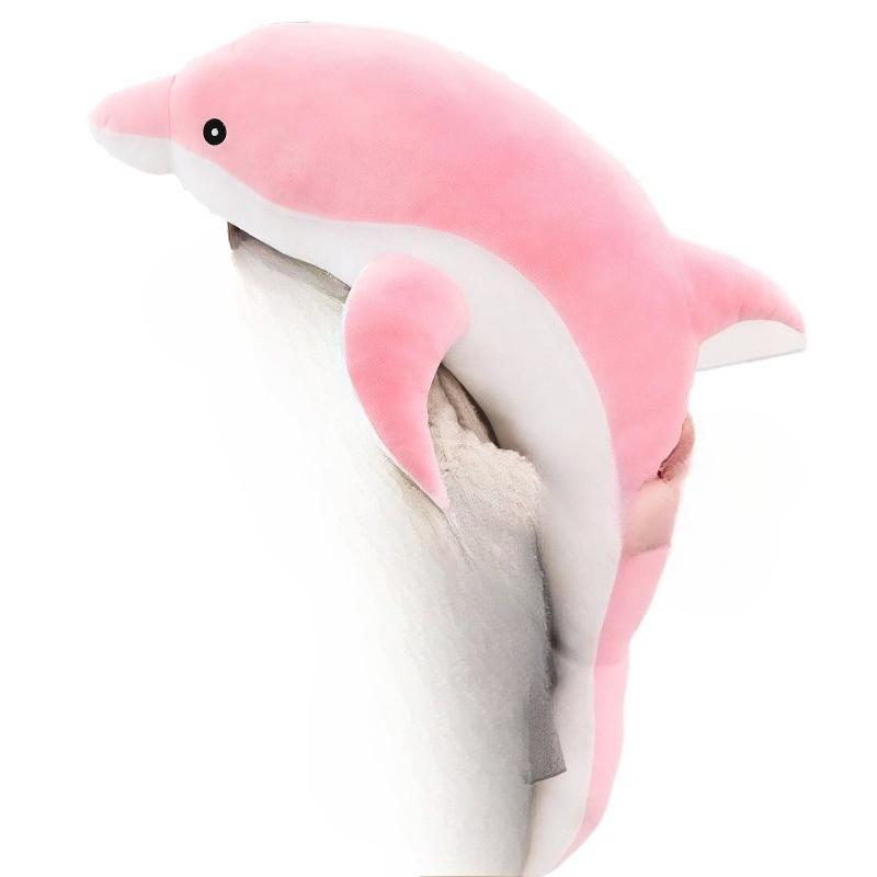 

30CM Kawaii Dolphin Plush Toys Lovely Stuffed Soft Animal Pillow Dolls for Children Girls Sleeping Cushion Finger Gift 30cm рожевий