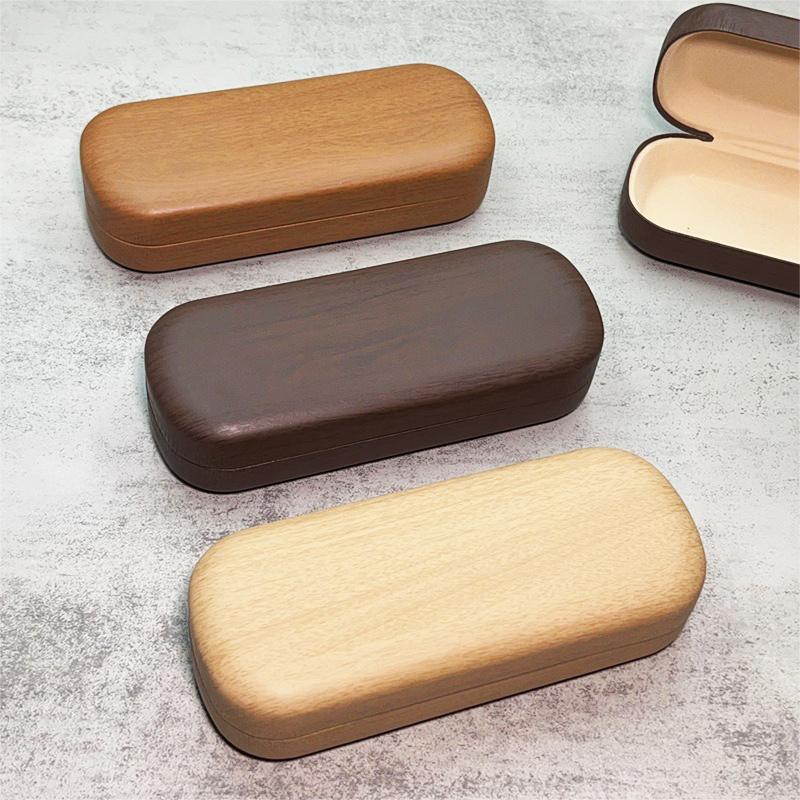 Fashion Waterproof Wood Grain Glasses Box Women Men Portable Reading Glasses Sunglasses Case Eyewear Protector