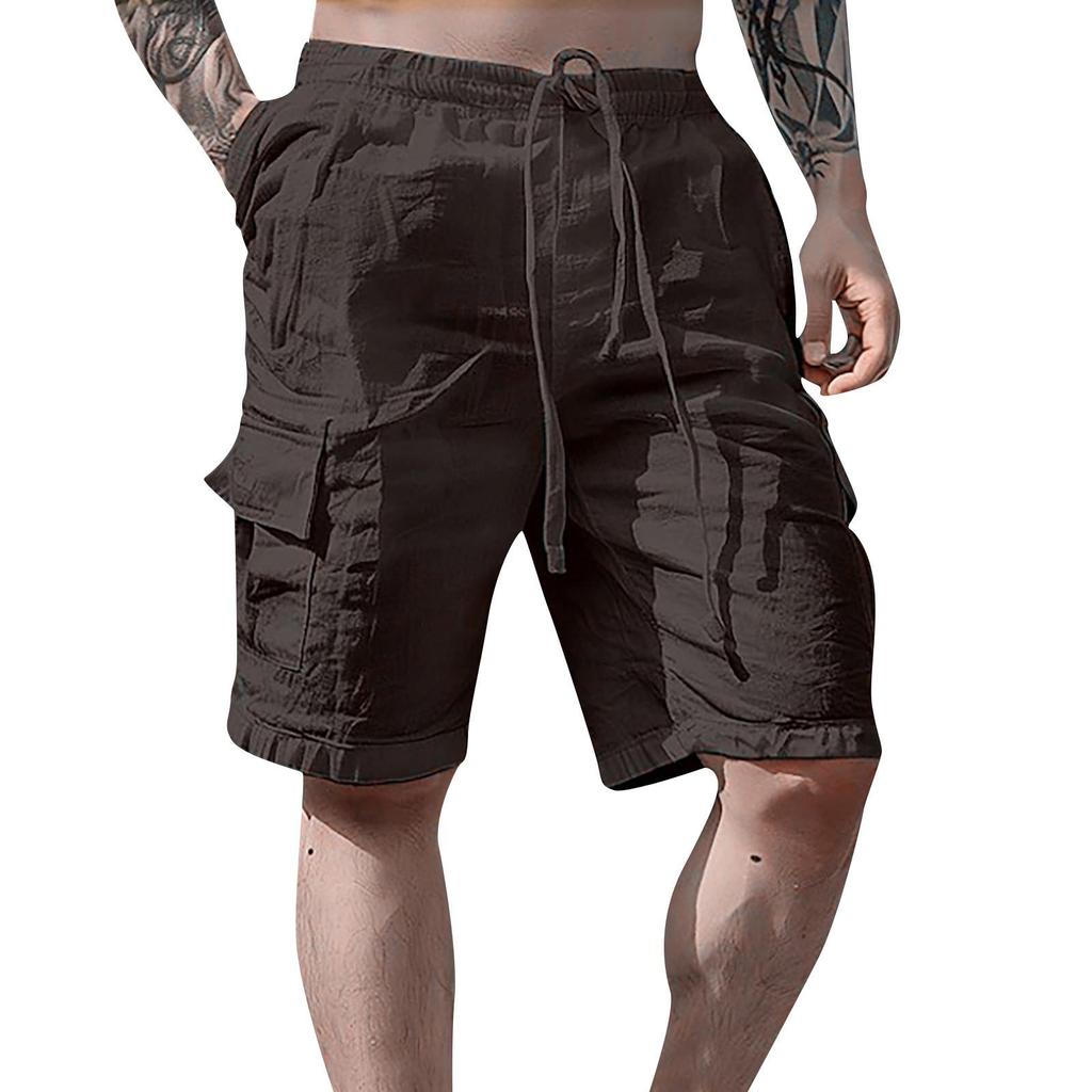 Men's Sports Cotton Casual Loose Shorts Casual Pajamas Pocket Jogging Shorts Pants