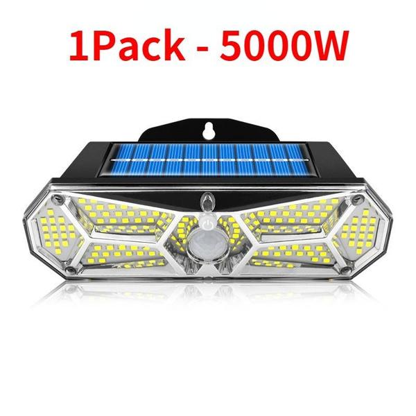

1PACK 5000 watt outdoor solar light, motion sensor 158 LED bulbs IP65 waterproof garden night light, super bright solar wireless wall light 1 Pack