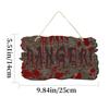 2024 New Halloween Imitation Wooden Doorplate Haunted House Terrifying Atmosphere Decoration with Blood Fingerprints